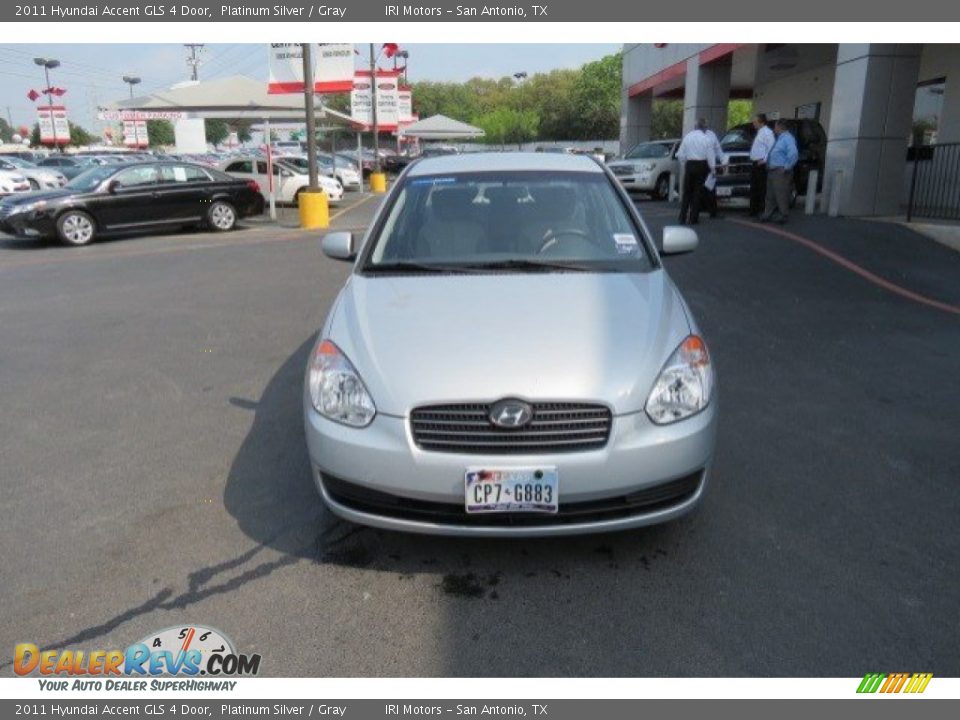 2011 Hyundai Accent GLS 4 Door Platinum Silver / Gray Photo #2