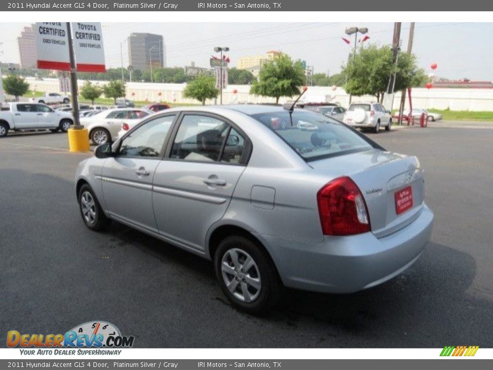 2011 Hyundai Accent GLS 4 Door Platinum Silver / Gray Photo #5