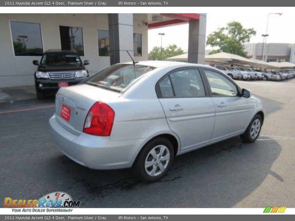 2011 Hyundai Accent GLS 4 Door Platinum Silver / Gray Photo #7