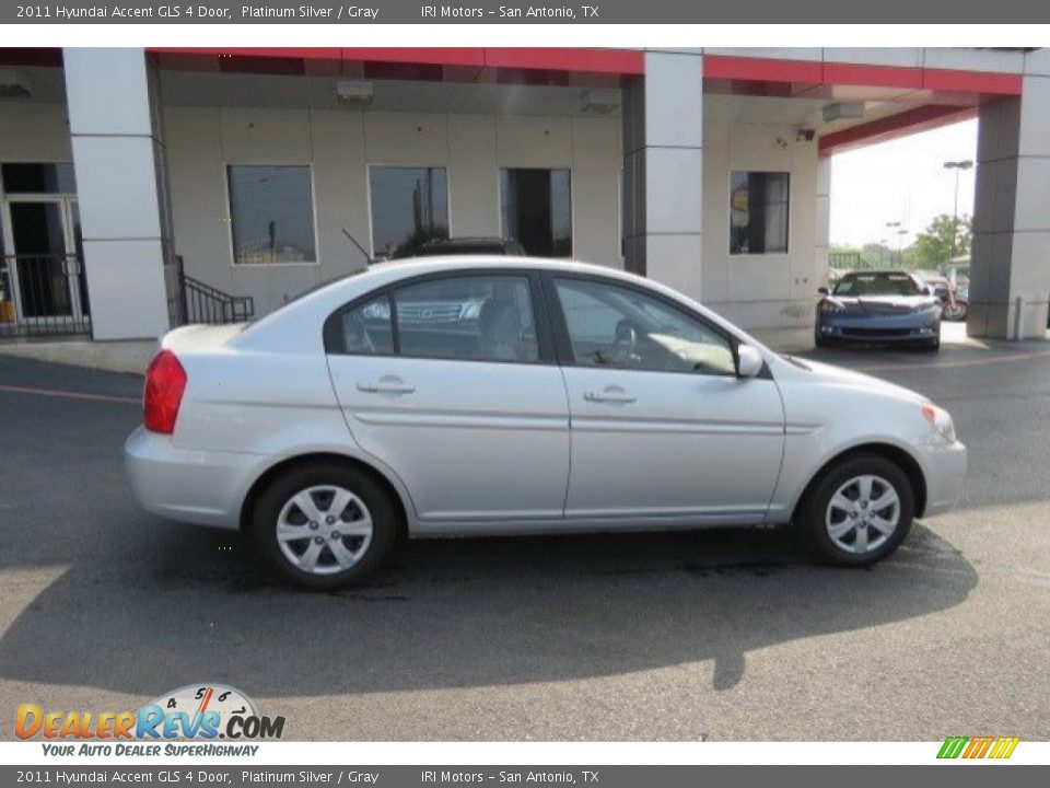 2011 Hyundai Accent GLS 4 Door Platinum Silver / Gray Photo #8
