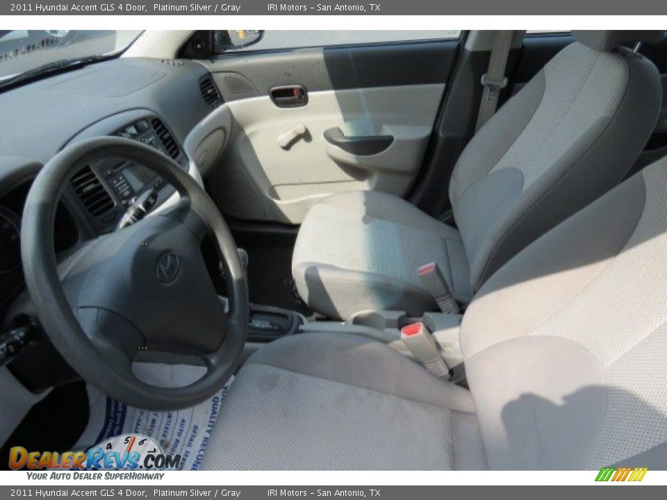 2011 Hyundai Accent GLS 4 Door Platinum Silver / Gray Photo #11