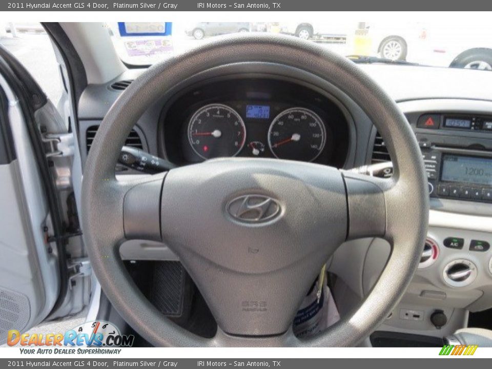 2011 Hyundai Accent GLS 4 Door Platinum Silver / Gray Photo #17