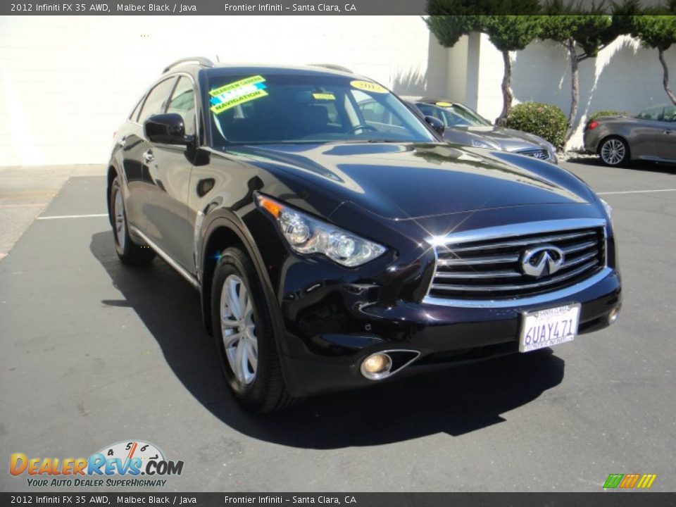 2012 Infiniti FX 35 AWD Malbec Black / Java Photo #3