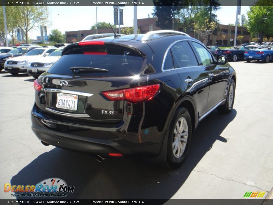 2012 Infiniti FX 35 AWD Malbec Black / Java Photo #5