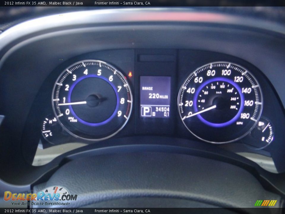 2012 Infiniti FX 35 AWD Malbec Black / Java Photo #7
