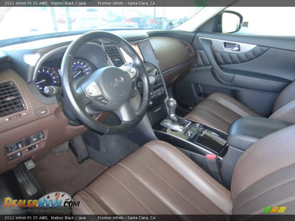 2012 Infiniti FX 35 AWD Malbec Black / Java Photo #14