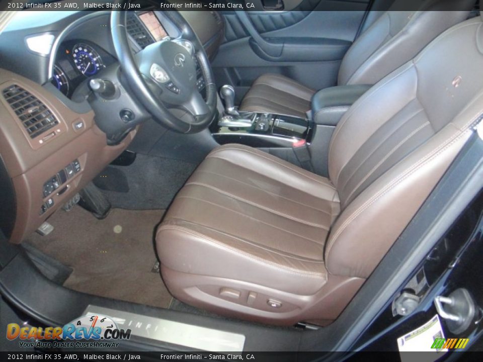 2012 Infiniti FX 35 AWD Malbec Black / Java Photo #15
