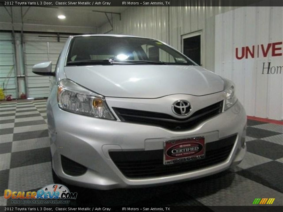 2012 Toyota Yaris L 3 Door Classic Silver Metallic / Ash Gray Photo #2