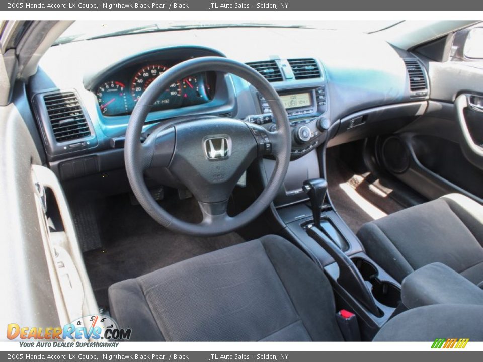 2005 Honda Accord LX Coupe Nighthawk Black Pearl / Black Photo #16