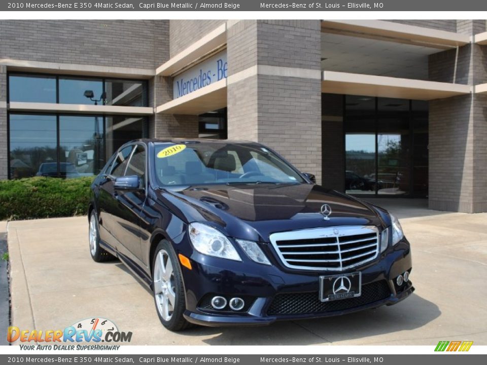 2010 Mercedes-Benz E 350 4Matic Sedan Capri Blue Metallic / Almond Beige Photo #1
