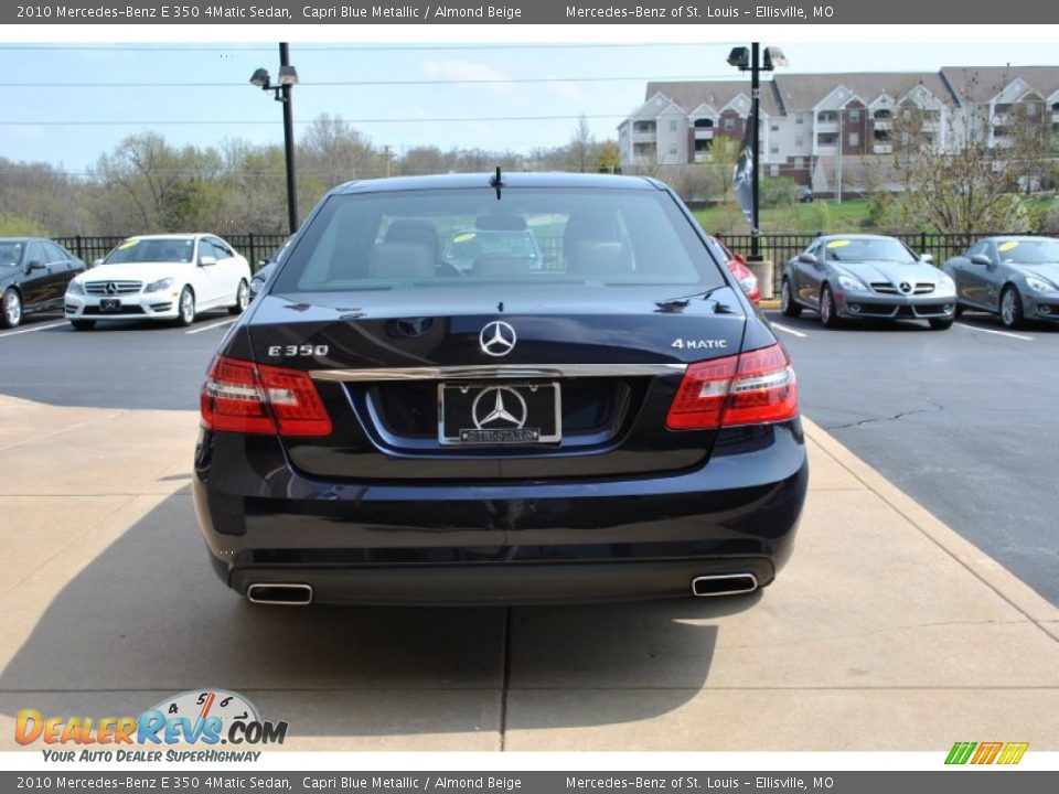 2010 Mercedes-Benz E 350 4Matic Sedan Capri Blue Metallic / Almond Beige Photo #11