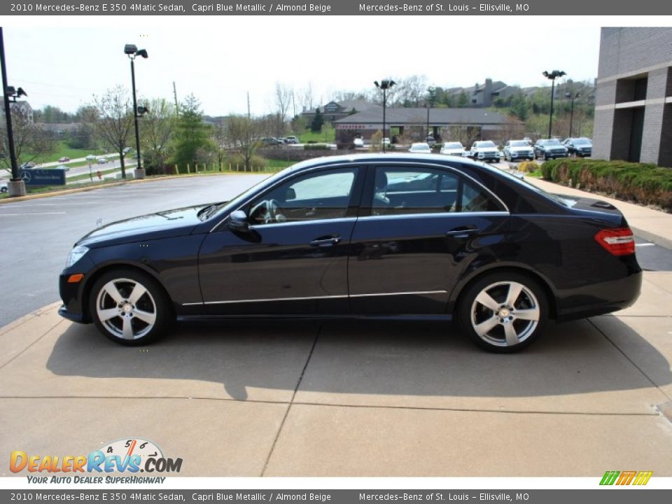 2010 Mercedes-Benz E 350 4Matic Sedan Capri Blue Metallic / Almond Beige Photo #14