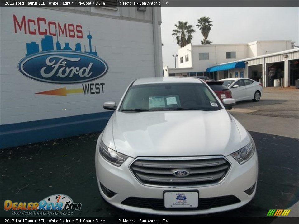 2013 Ford Taurus SEL White Platinum Tri-Coat / Dune Photo #1