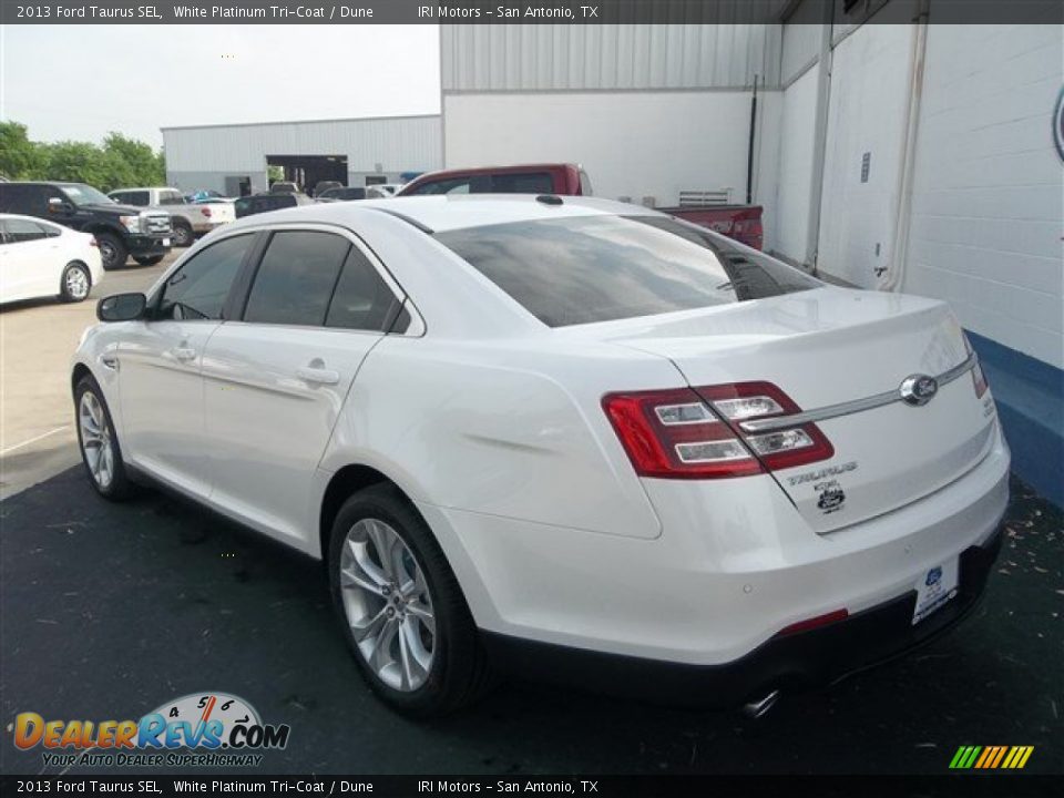 2013 Ford Taurus SEL White Platinum Tri-Coat / Dune Photo #5