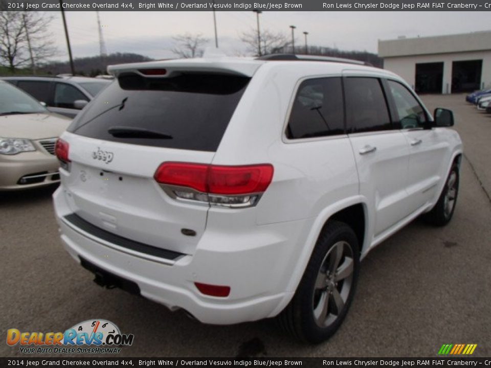 2014 Jeep Grand Cherokee Overland 4x4 Bright White / Overland Vesuvio Indigo Blue/Jeep Brown Photo #6