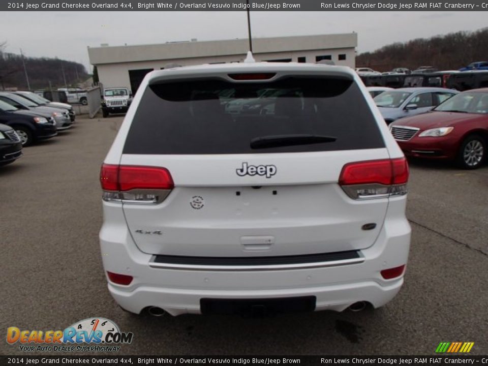2014 Jeep Grand Cherokee Overland 4x4 Bright White / Overland Vesuvio Indigo Blue/Jeep Brown Photo #7