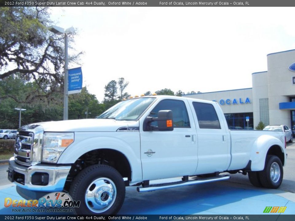 2012 Ford F350 Super Duty Lariat Crew Cab 4x4 Dually Oxford White / Adobe Photo #1