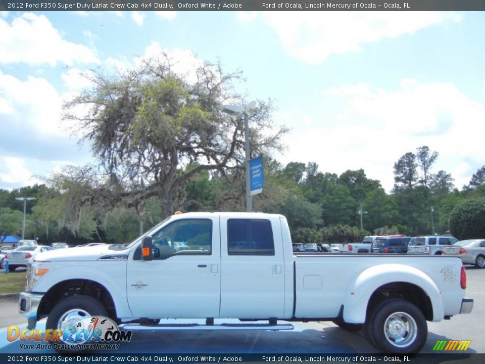 2012 Ford F350 Super Duty Lariat Crew Cab 4x4 Dually Oxford White / Adobe Photo #2