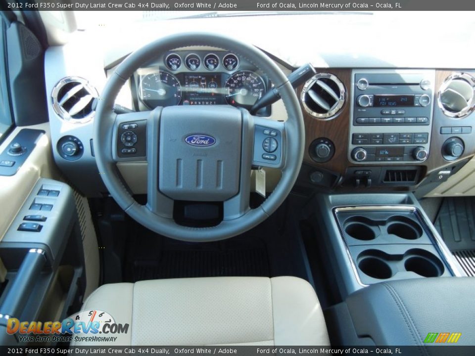 2012 Ford F350 Super Duty Lariat Crew Cab 4x4 Dually Oxford White / Adobe Photo #8