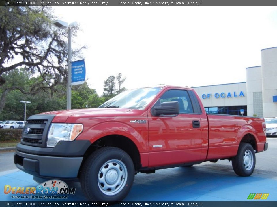 2013 Ford F150 XL Regular Cab Vermillion Red / Steel Gray Photo #1