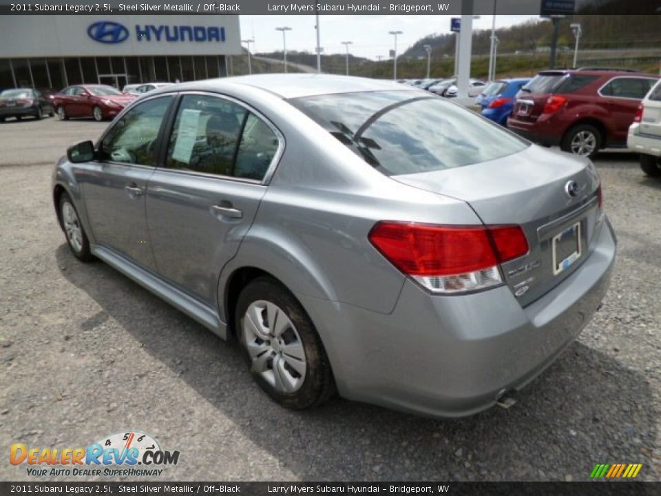2011 Subaru Legacy 2.5i Steel Silver Metallic / Off-Black Photo #5