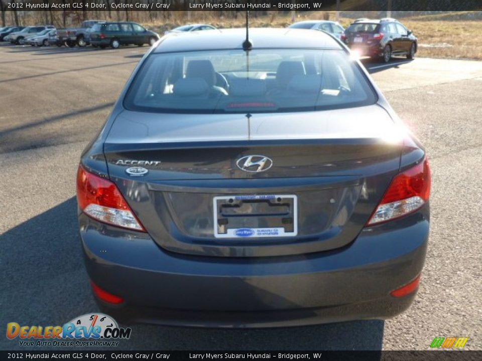 2012 Hyundai Accent GLS 4 Door Cyclone Gray / Gray Photo #6