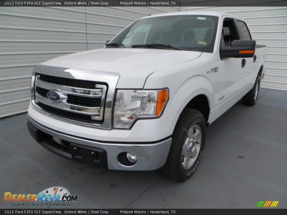 2013 Ford F150 XLT SuperCrew Oxford White / Steel Gray Photo #7