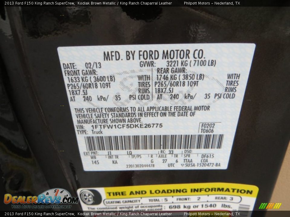 2013 Ford F150 King Ranch SuperCrew Kodiak Brown Metallic / King Ranch Chaparral Leather Photo #34