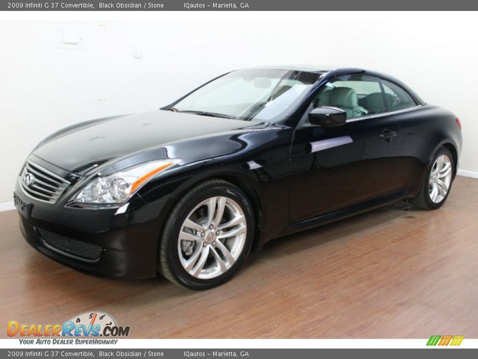 2009 Infiniti G 37 Convertible Black Obsidian / Stone Photo #2