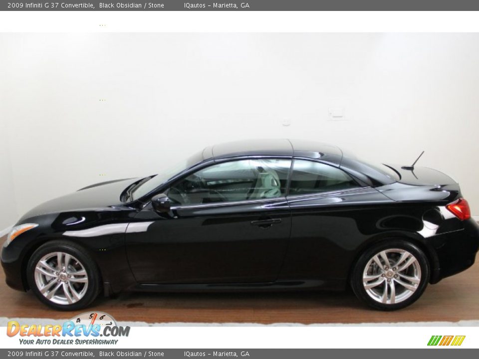 2009 Infiniti G 37 Convertible Black Obsidian / Stone Photo #12