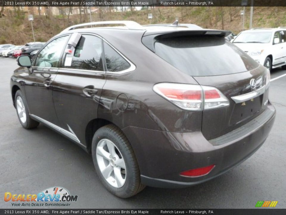2013 Lexus RX 350 AWD Fire Agate Pearl / Saddle Tan/Espresso Birds Eye Maple Photo #2