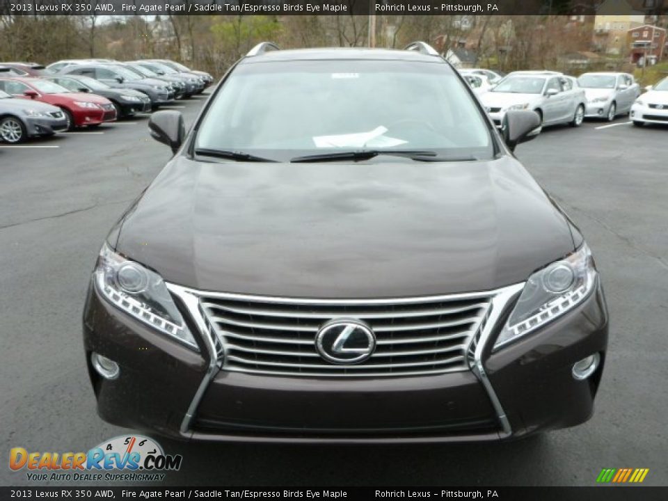 2013 Lexus RX 350 AWD Fire Agate Pearl / Saddle Tan/Espresso Birds Eye Maple Photo #7