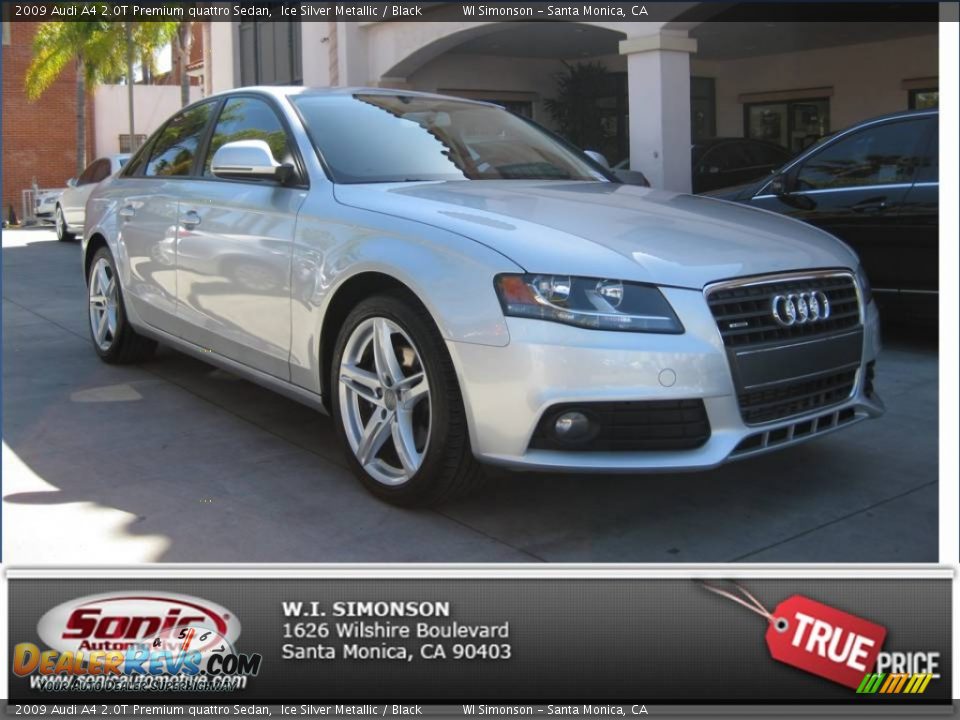 2009 Audi A4 2.0T Premium quattro Sedan Ice Silver Metallic / Black Photo #26