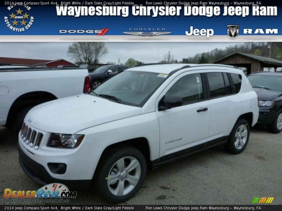 2014 Jeep Compass Sport 4x4 Bright White / Dark Slate Gray/Light Pebble Photo #1
