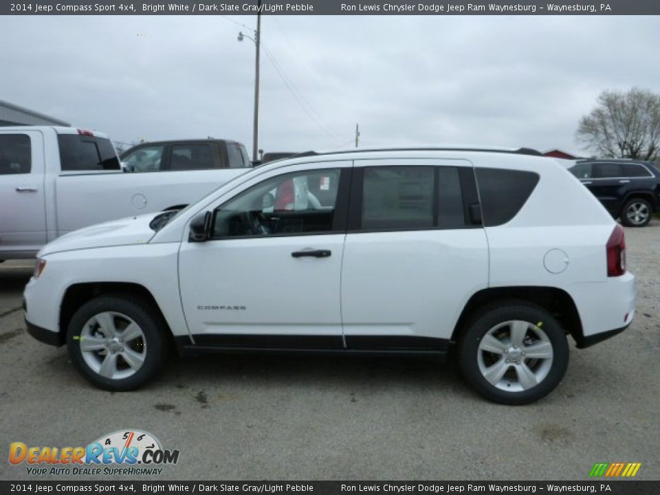 2014 Jeep Compass Sport 4x4 Bright White / Dark Slate Gray/Light Pebble Photo #2
