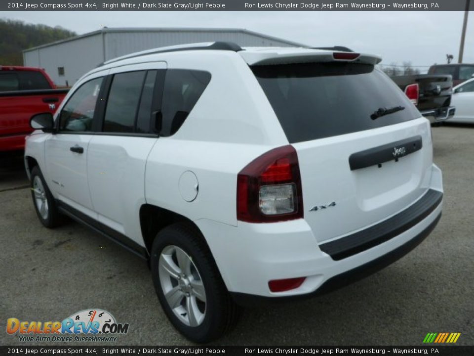2014 Jeep Compass Sport 4x4 Bright White / Dark Slate Gray/Light Pebble Photo #3