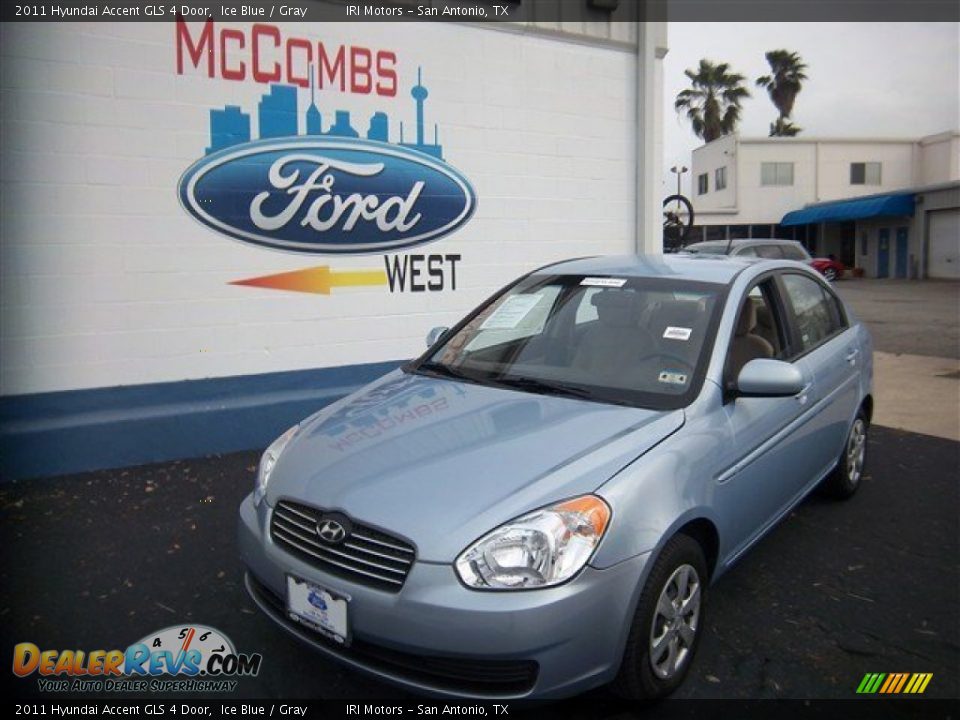 2011 Hyundai Accent GLS 4 Door Ice Blue / Gray Photo #1