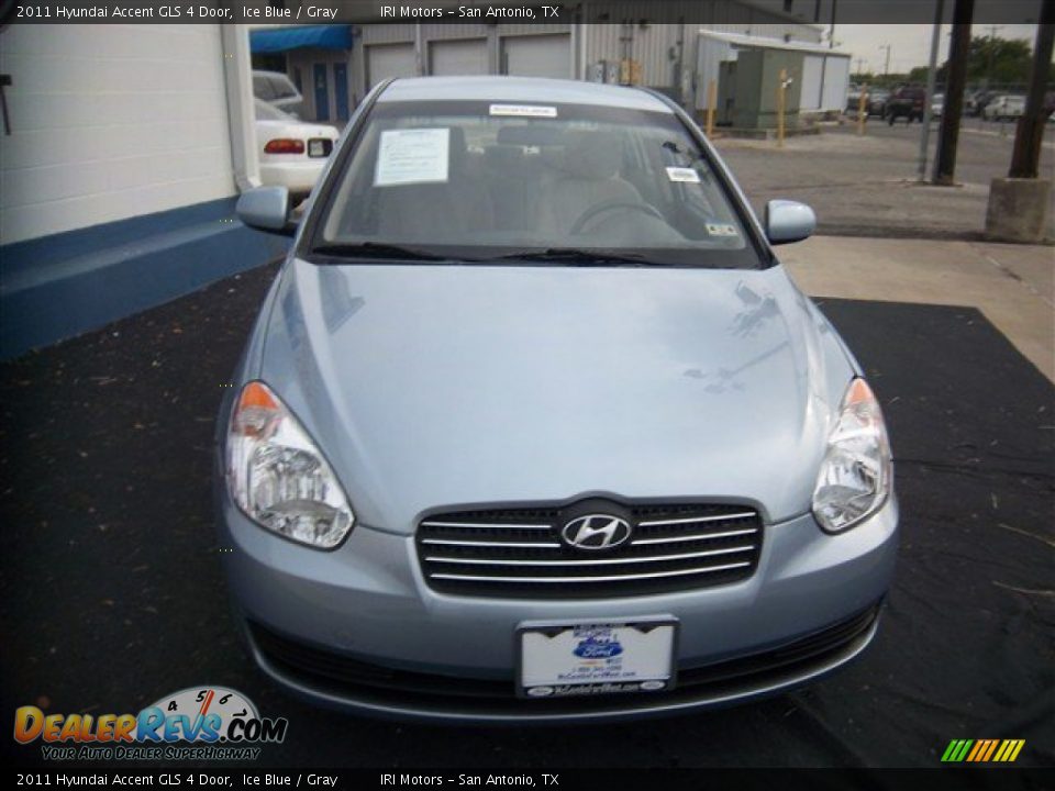 2011 Hyundai Accent GLS 4 Door Ice Blue / Gray Photo #2