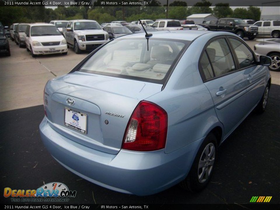 2011 Hyundai Accent GLS 4 Door Ice Blue / Gray Photo #6