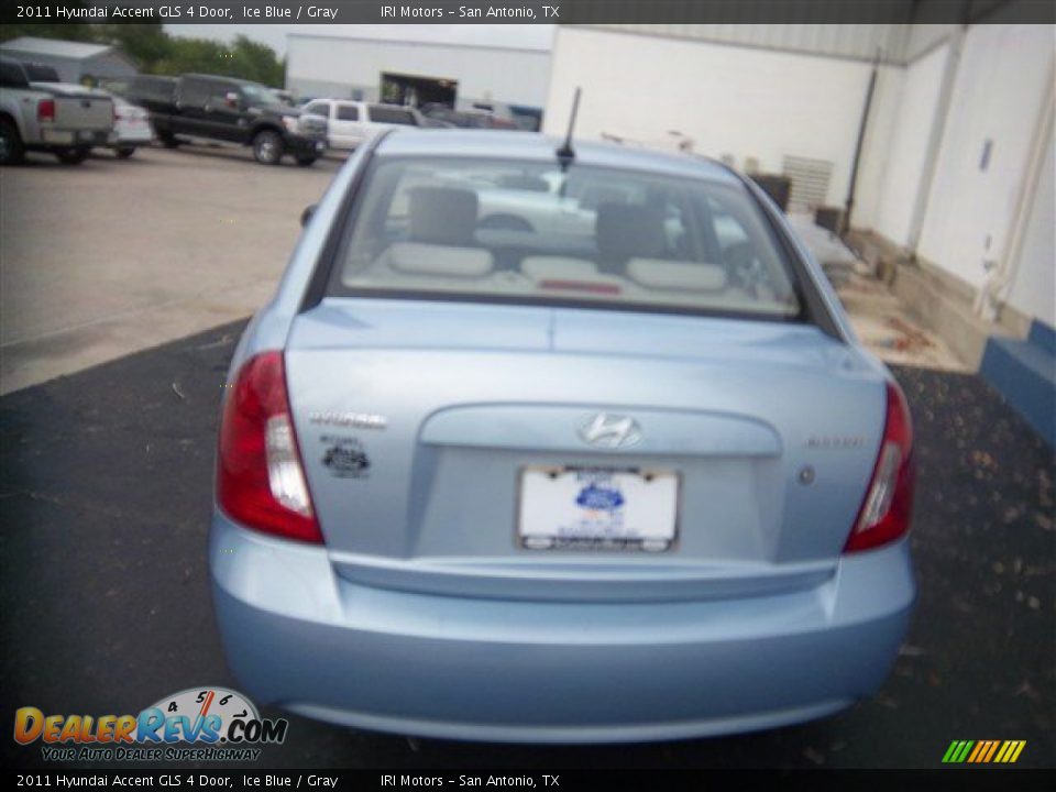 2011 Hyundai Accent GLS 4 Door Ice Blue / Gray Photo #7
