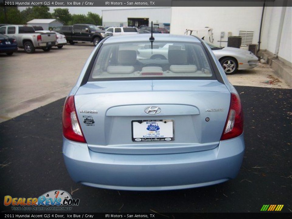 2011 Hyundai Accent GLS 4 Door Ice Blue / Gray Photo #8