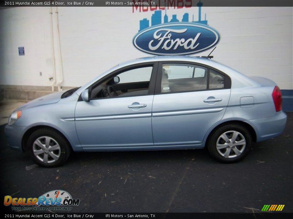 2011 Hyundai Accent GLS 4 Door Ice Blue / Gray Photo #10