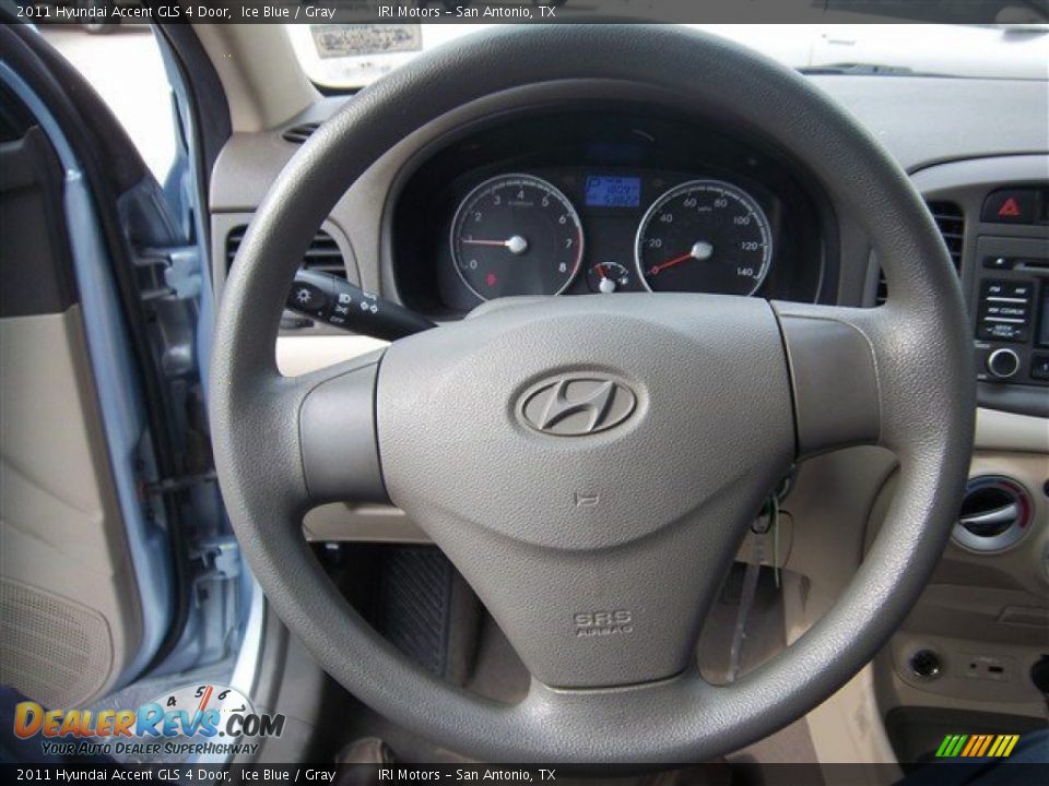 2011 Hyundai Accent GLS 4 Door Ice Blue / Gray Photo #19