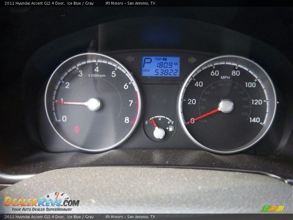 2011 Hyundai Accent GLS 4 Door Ice Blue / Gray Photo #20