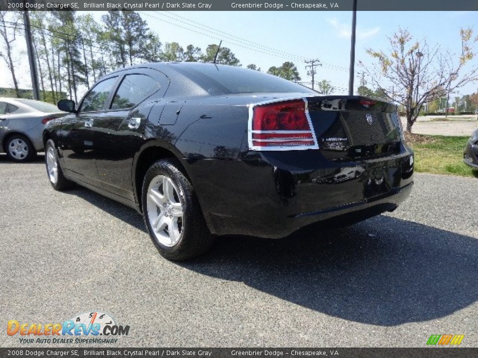 2008 Dodge Charger SE Brilliant Black Crystal Pearl / Dark Slate Gray Photo #4