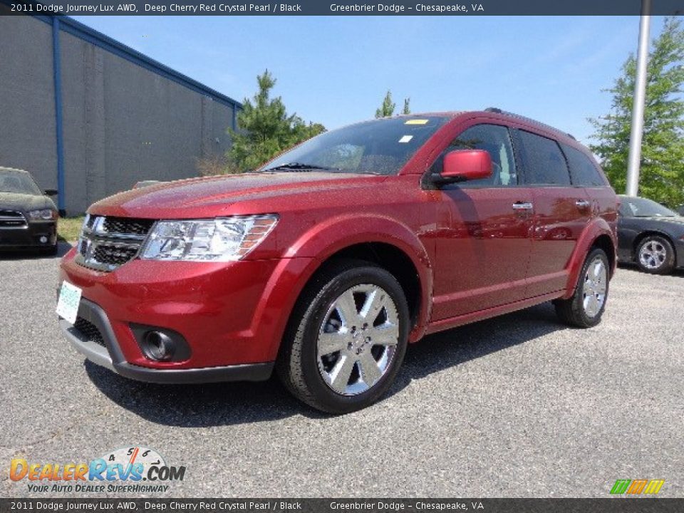 2011 Dodge Journey Lux AWD Deep Cherry Red Crystal Pearl / Black Photo #2