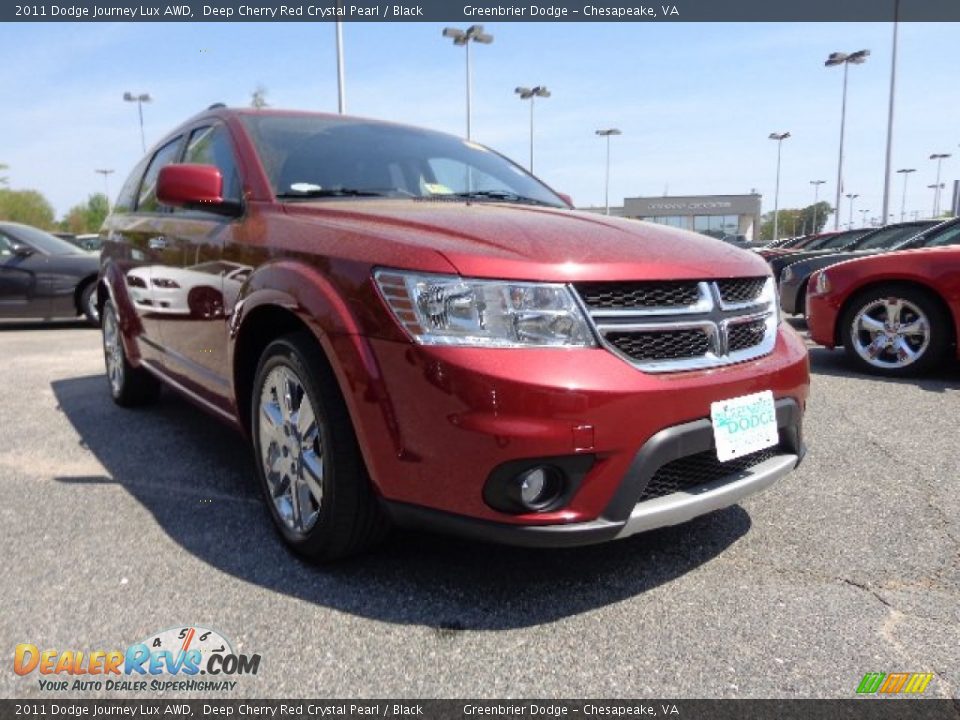 2011 Dodge Journey Lux AWD Deep Cherry Red Crystal Pearl / Black Photo #9