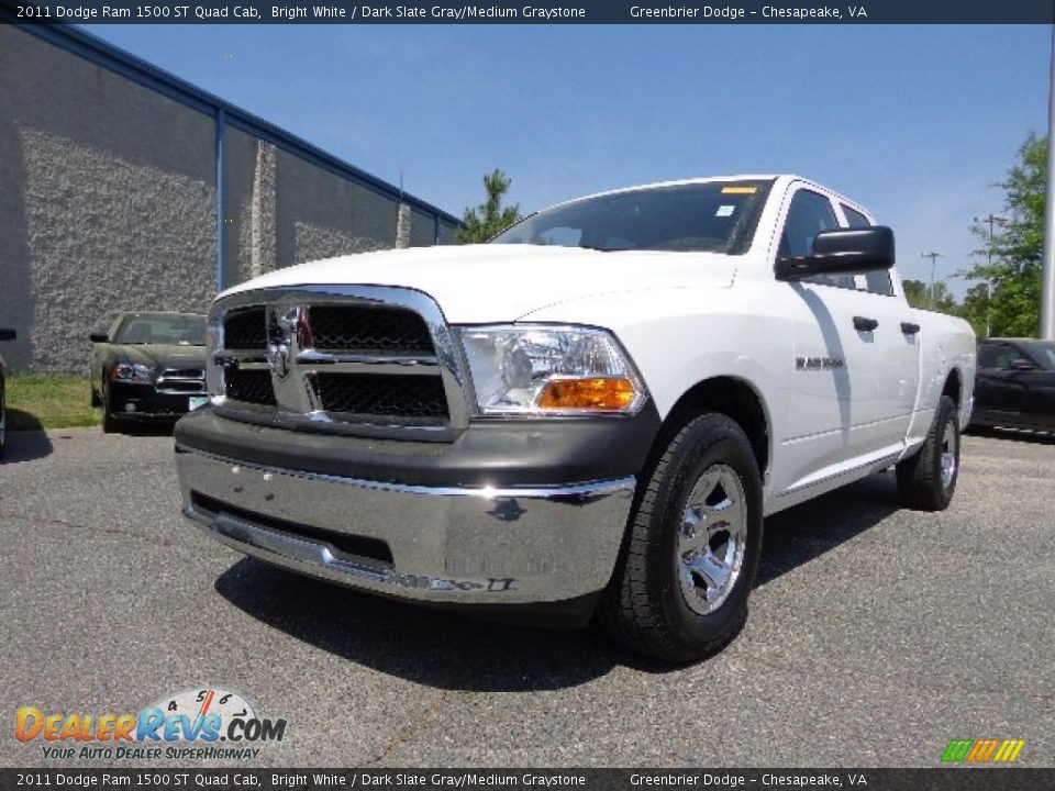 2011 Dodge Ram 1500 ST Quad Cab Bright White / Dark Slate Gray/Medium Graystone Photo #1