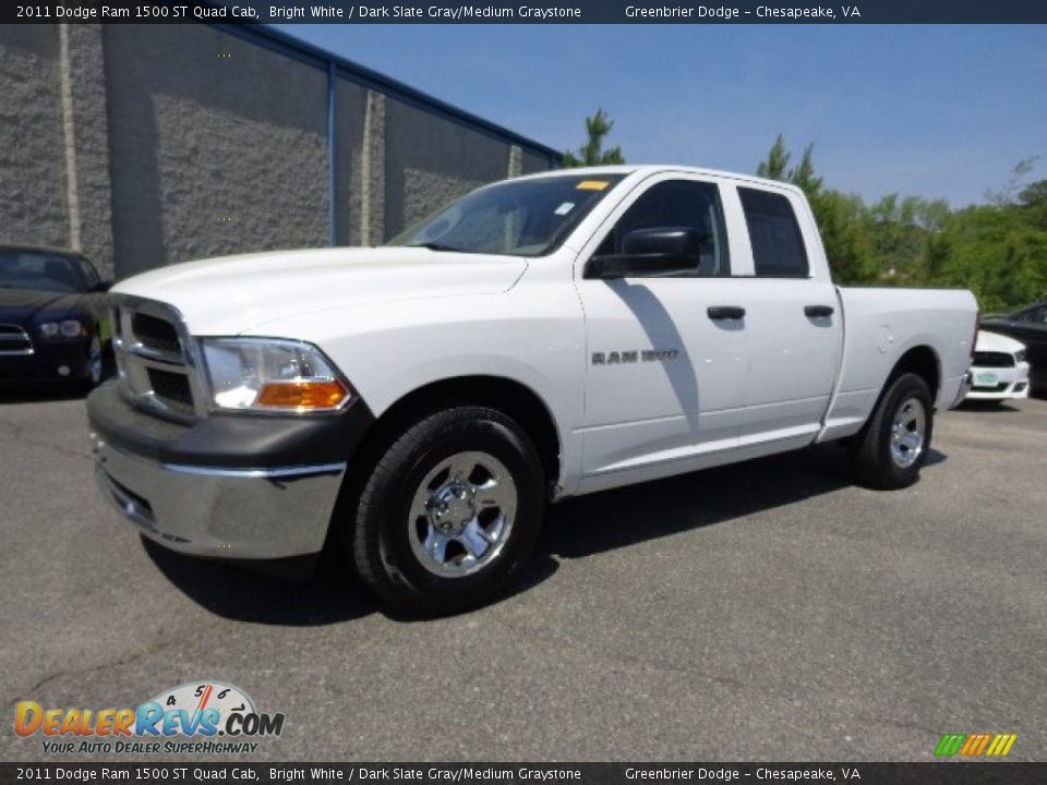 2011 Dodge Ram 1500 ST Quad Cab Bright White / Dark Slate Gray/Medium Graystone Photo #2