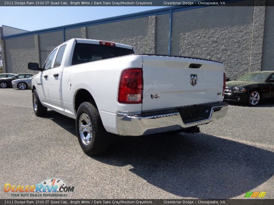 2011 Dodge Ram 1500 ST Quad Cab Bright White / Dark Slate Gray/Medium Graystone Photo #4